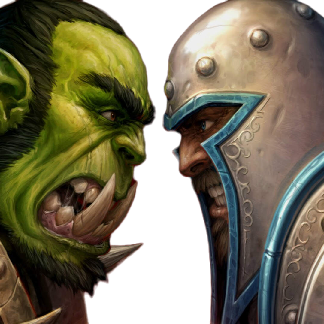 A monster and a human facing off